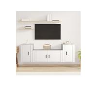 Vidaxl Ensemble De Meubles Tv 3 Pcs Blanc Bois D'ingénierie Blanc