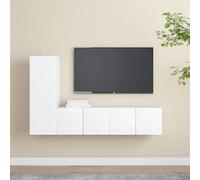 Ensemble de meubles TV 3 pcs Blanc Bois d ingénierie Blanc G