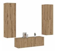 Meubles TV muraux 3 pcs chêne artisanal bois d ingénierie Marron