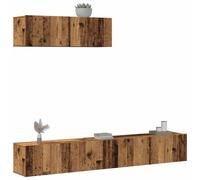 Vidaxl Set De Meuble Tv 3 Pièces Monté Au Mur En Chêne Noir En Bois D'ingénierie