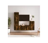 Ensemble de Meubles TV 4 pcs, Armoires de Télévision Murales, Meubles Télé Salon Salle de Séjour Intérieur, Chêne Fumé Bois d'Ingénierie 3188595
