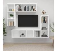 Ensemble de meubles TV 4 pcs Blanc Bois d ingénierie Blanc G