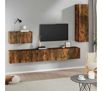 Ensemble de Meubles TV 4 pcs Blanc Bois d'Ingénierie Divertissement vidaXL