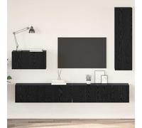 vidaXL Mur Armoire TV 4 pcs chêne noir 200 x 30 x 30 cm