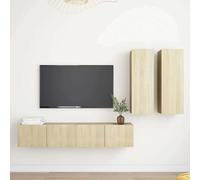 Ensemble de Meubles TV 4 pcs Chêne Sonoma Aggloméré Armoires Murales vidaXL