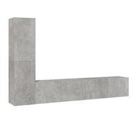 Ensemble de meubles TV 4 pcs - Compartiments - Gris béton Bois d'ingénierie Meuble Hifi Complet/armoire multimédia Aspect Elegant*