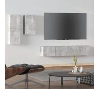 Ensemble de Meubles TV 4 pcs Centres de Divertissement Armoires Multimédia Meubles de Salle de Séjour Intérieur Gris Béton Bois d'Ingénierie