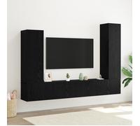 Ensemble de Meubles TV - 4 Pièces - Chêne Noir - 2 Portes - Design Contemporain