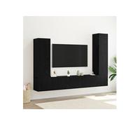 Ensemble de Meubles TV - 4 Pièces - Chêne Noir - 2 Portes - Design Contemporain
