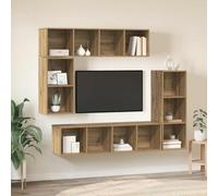 Ensemble de Meubles TV 4pcs Bois d'ingénierie Armoires Suspendues Multicolore vi
