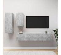 Ensemble de Meubles TV 4pcs Chêne Fumé Bois d'Ingénierie Divertissement vidaXL