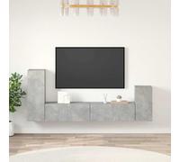 Ensemble de Meubles TV 4pcs Gris Béton Bois d'Ingénierie Divertissement vidaXL