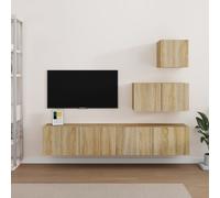 Ensemble de Meubles TV 4pcs Gris Béton Bois d'Ingénierie Divertissement vidaXL