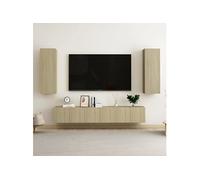 Vidaxl Ensemble De Meubles Tv 5 Pcs Chêne Sonoma Bois D'ingénierie Multicolore