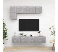 Vidaxl Ensemble De Meubles Tv 5 Pcs Gris Béton Bois D'ingénierie Gris
