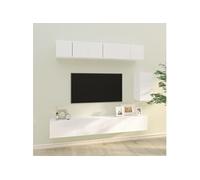 vidaXL Ensemble de meubles TV 6 pcs Blanc Bois d'ingénierie