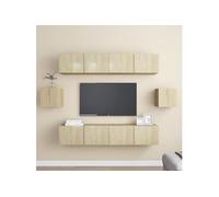 Ensemble de meubles TV 6 pcs Chêne sonoma Bois d ingénierie