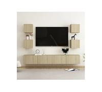 Ensemble de Meubles TV Armoires 6 pcs Chêne Sonoma Bois d'Ingénierie vidaXL