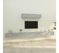 Ensemble de Meubles TV 6pcs Gris Béton Bois d'Ingénierie Divertissement vidaXL