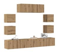 vidaXL Ensemble de meubles TV 7 pièces Aggloméré Armoire Multicolore Multi-taille