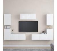 Ensemble de meubles TV 7 pcs Blanc Bois d ingénierie Blanc G