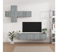 7-delige Tv-meubelset bewerkt hout grijs sonoma eikenkleurig3114516