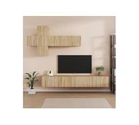 Vidaxl Ensemble De Meubles Tv 7 Pcs Chêne Sonoma Bois D'ingénierie Marron