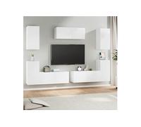vidaXL Ensemble de meubles TV 7 pcs Blanc Bois d'ingénierie 3114302