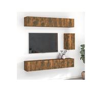 vidaXL Ensemble de meubles TV 7 pcs Chêne fumé Bois d'ingénierie Marron