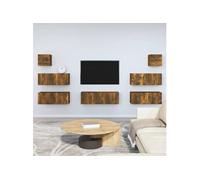 Ensemble de meubles TV 7 pcs Chêne fumé Bois d ingénierie