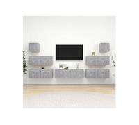 Ensemble de Meubles TV Armoires Salon 7 pcs Gris Béton Bois d'Ingénierie vidaXL