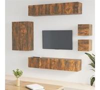 Ensemble de meubles TV 8 pcs Chêne fumé Bois d ingénierie Marron G