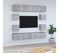 Ensemble de Meubles TV 8 pcs Sonoma Gris Bois Ingénierie Divertissement vidaXL