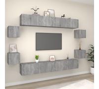 Ensemble de Meubles TV 8 pcs Sonoma Gris Bois Ingénierie Divertissement vidaXL