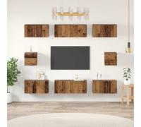 vidaXL Ensemble meuble TV avec étagère Autre avec stockage 8 pcs Chêne noir