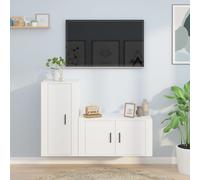 Ensemble de Meubles TV 2 pcs, Armoires de Télévision Murales, Meubles Télé Salon Salle de Séjour, Moderne, Blanc Bois d'Ingénierie