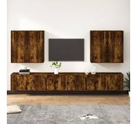 vidaXL Ensemble de Meubles TV 8 pcs, Armoires de Télévision Murales, Meubles Télé Salon Salle de Séjour Intérieur, Chêne Fumé Bois d'Ingénierie Marron G