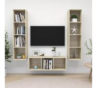 vidaXL Ensemble d'armoires TV 3 pièces en bois composite chêne Sonoma