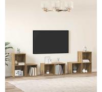 vidaXL Armoire TV Set 6 pcs chêne noir 37 x 35 x 72 cm
