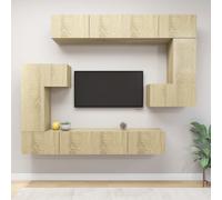 Ensemble de Meubles TV Armoires Salon 10 pcs Gris Béton Bois d'Ingénierie vidaX