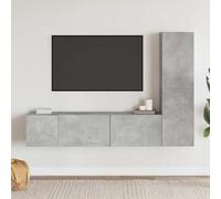 vidaXL Ensemble de meubles TV 3 pcs Gris béton Bois d'ingénierie