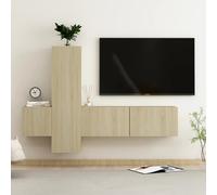 vidaXL Ensemble de Meubles TV 3 pcs, Ensemble d'Armoires de Télévision avec Rangement, Meubles Télé de Salon, Chêne Sonoma Bois d'Ingénierie Brun