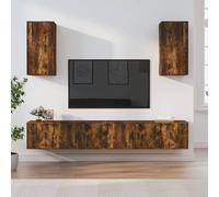 Ensemble de Meubles TV 6 pcs, Armoires de Télévision Murales, Meubles Télé Salon Salle de Séjour Intérieur, Chêne Fumé Bois d'Ingénierie 3188691