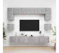 Ensemble de Meubles TV Armoires Salon 8 pcs Gris Béton Bois d'Ingénierie vidaXL
