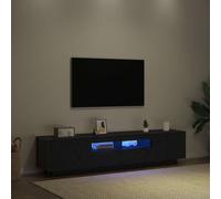 Meuble Tv Vidaxl Avec Des Lumières Led En Chêne Noir De 180x35x40 Cm En Bois D'ingénierie