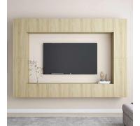 Ensemble de Meubles TV Mural 8 pièces en Bois d'ingénierie chêne Sonoma, étagères de Rangement Modernes pour Salon et Salle de séjour, Design Tendance et Pratique