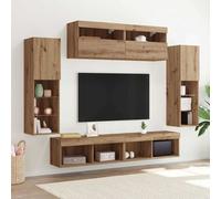 Ensemble de Meubles TV Muraux avec Lumières LED Rangement Salon 8 pcs vidaXL