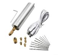 Ensemble de meuleuse électrique avec collerette de verrouillage brevetée - 5 V USB - Kit de stylo de polissage et de gravure pour perçage, coupe et sculpture - 7 mandrins et 10 embouts (lot B)