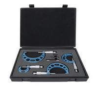 Ensemble de Micromètre Extérieur 4 Pièces, Précision 0,01mm, Plage 0-25/50/75/100mm, avec Boîte de Rangement - Mesure Longueur, Diamètre, Épaisseur Haute Précision