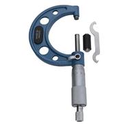 Ensemble de micromètres de 0 à 75 mm de diamètre extérieur avec échelle de filetage - Graduation de 0,01 mm, acier au carbone chromé satiné, butée à cliquet pour des mesures précises et répétables (25